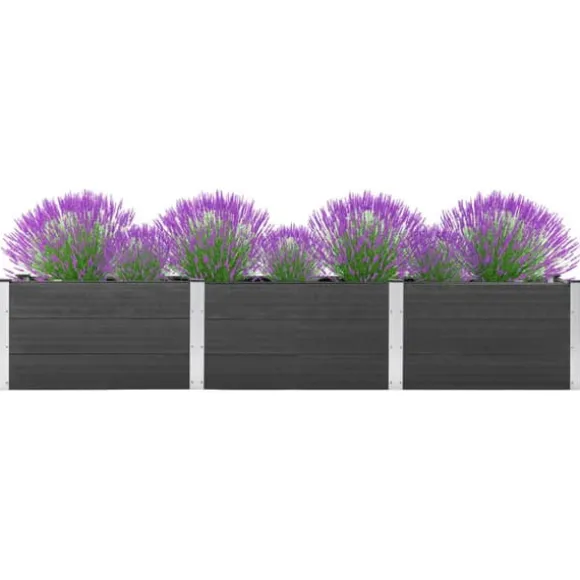 Højbed i WPC - Moderne plantekasse | Størrelse: 300x50x54 cm | Farve: Grå