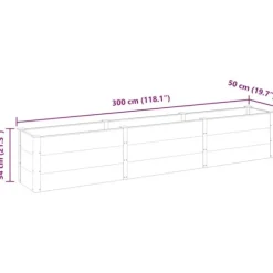 Højbed i WPC - Moderne plantekasse | Størrelse: 300x50x54 cm | Farve: Grå