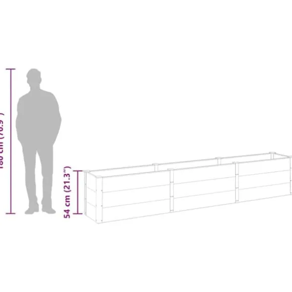 Højbed i WPC - Moderne plantekasse | Størrelse: 300x50x54 cm | Farve: Grå