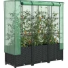 Højbed med drivhusovertræk - Rattan-look | Mål: 120x40x138 cm