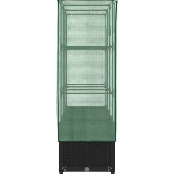 Højbed med drivhusovertræk - Rattan-look | Mål: 120x40x138 cm