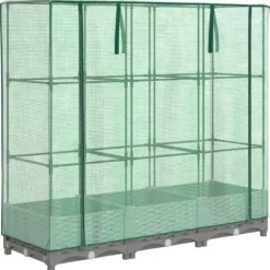 Højbed med drivhusovertræk 120x40x123 cm - Rattan-look | Farve: Grå