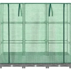 Højbed med drivhusovertræk 120x40x123 cm - Rattan-look | Farve: Grå