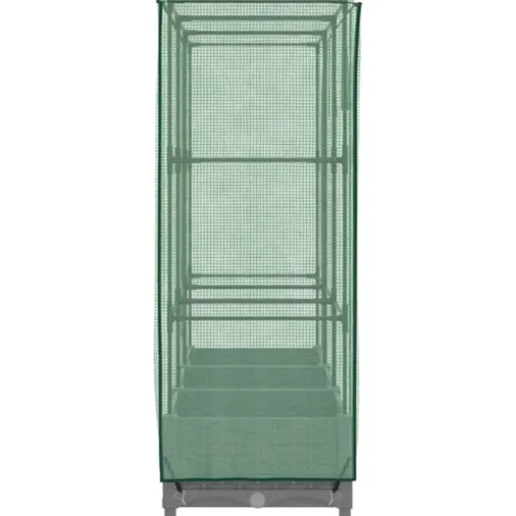 Højbed med drivhusovertræk 120x40x123 cm - Rattan-look | Farve: Grå