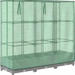 Højbed med drivhusovertræk 120x40x123 cm - Rattan-look | Farve: Grå