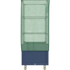 Højbed med drivhusovertræk og hjul - Rattan-look | Størrelse: 80x50x182 cm
