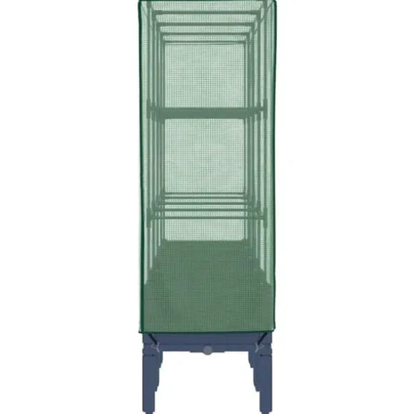 Højbed med drivhusovertræk - Rattan-look | Størrelse: 160x40x140 cm