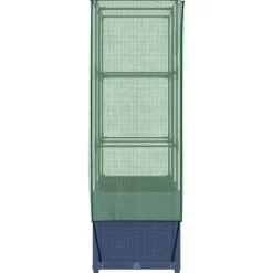 Højbed med drivhusovertræk 80x40x138 cm - Rattan-look | Størrelse: 80x40x138 cm