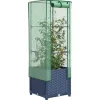 Højbed med drivhusovertræk 40x40x139 cm - Rattan-look | Størrelse: 40x40x139 cm