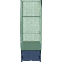 Højbed med drivhusovertræk 40x40x139 cm - Rattan-look | Størrelse: 40x40x139 cm
