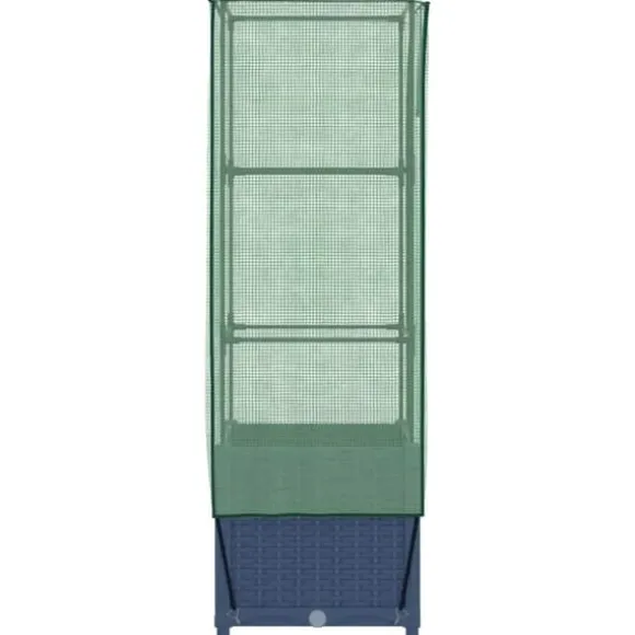 Højbed med drivhusovertræk 40x40x139 cm - Rattan-look | Størrelse: 40x40x139 cm