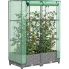 Højbed med drivhusovertræk 80x40x123 cm - Rattan-look | Størrelse: 80x40x123 cm