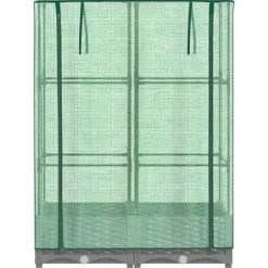 Højbed med drivhusovertræk 80x40x123 cm - Rattan-look | Størrelse: 80x40x123 cm