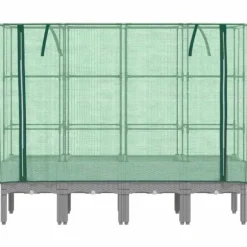 Højbed med drivhusovertræk - Robust rattan-look | Størrelse: 160x40x140 cm