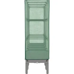 Højbed med drivhusovertræk - Robust rattan-look | Størrelse: 160x40x140 cm