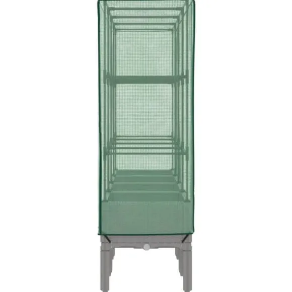 Højbed med drivhusovertræk - Robust rattan-look | Størrelse: 160x40x140 cm