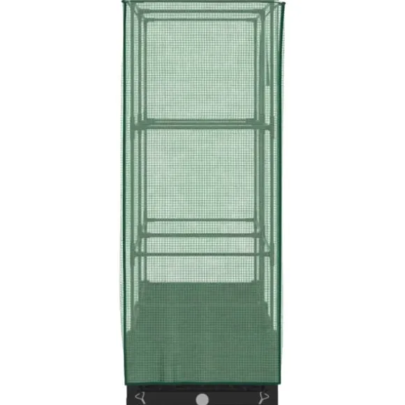 Højbed med drivhusovertræk - Rattan-look | Størrelse: 80x40x123 cm
