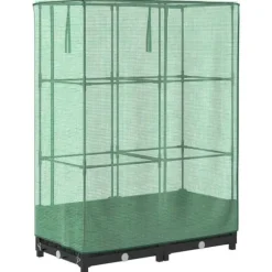 Højbed med drivhusovertræk - Rattan-look | Størrelse: 80x40x123 cm