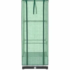 Højbed med drivhusovertræk - Rattan-look | Størrelse: 40x40x123 cm