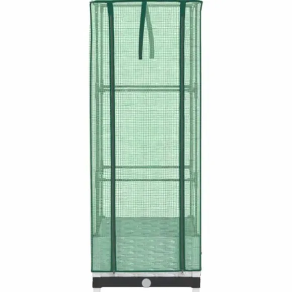 Højbed med drivhusovertræk - Rattan-look | Størrelse: 40x40x123 cm