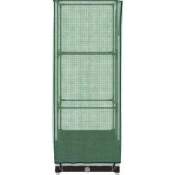 Højbed med drivhusovertræk - Rattan-look | Størrelse: 40x40x123 cm
