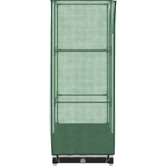 Højbed med drivhusovertræk - Rattan-look | Størrelse: 40x40x123 cm