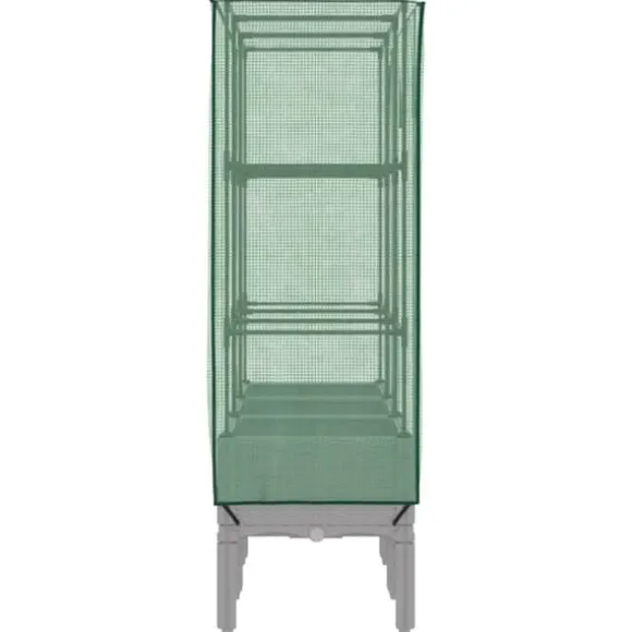 Højbed med drivhusovertræk - Plantekasse i rattan-look | Størrelse: 120x40x140 cm
