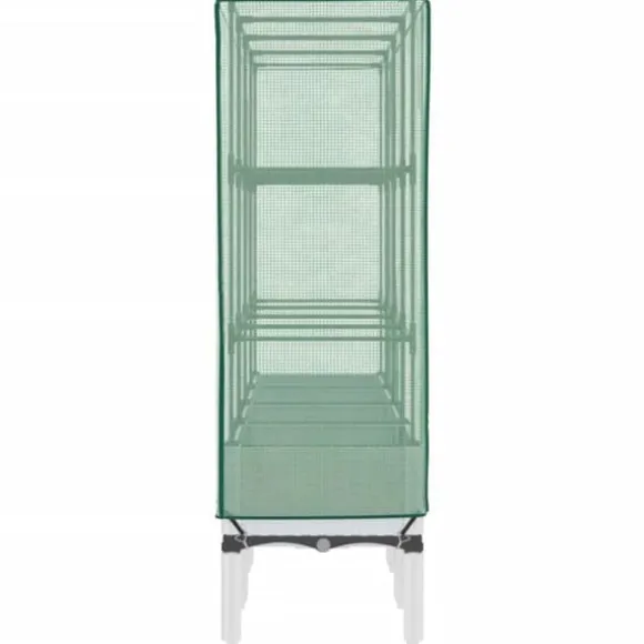 Højbed med drivhusovertræk - Rattan-look | Størrelse: 160x40x140 cm