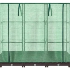 Højbed med drivhusovertræk - Rattan-look | Størrelse: 120x40x123 cm