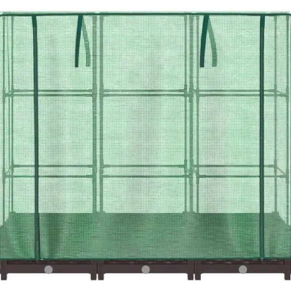 Højbed med drivhusovertræk - Rattan-look | Størrelse: 120x40x123 cm