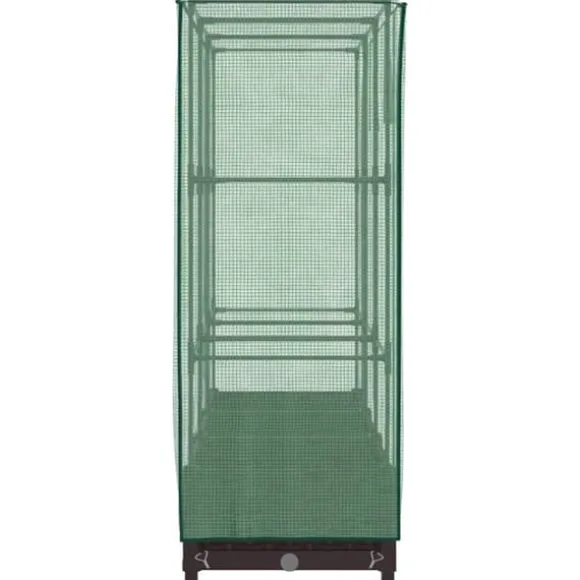 Højbed med drivhusovertræk - Rattan-look | Størrelse: 120x40x123 cm