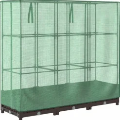 Højbed med drivhusovertræk - Rattan-look | Størrelse: 120x40x123 cm