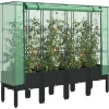 Højbed med drivhusovertræk i rattan-look - Plantekasse | Størrelse: 160x40x140 cm