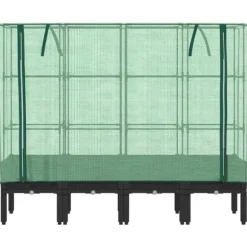 Højbed med drivhusovertræk i rattan-look - Plantekasse | Størrelse: 160x40x140 cm