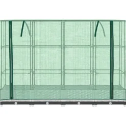 Højbed med drivhusovertræk - Robuste planter i rattan-look | Størrelse: 160x40x123 cm
