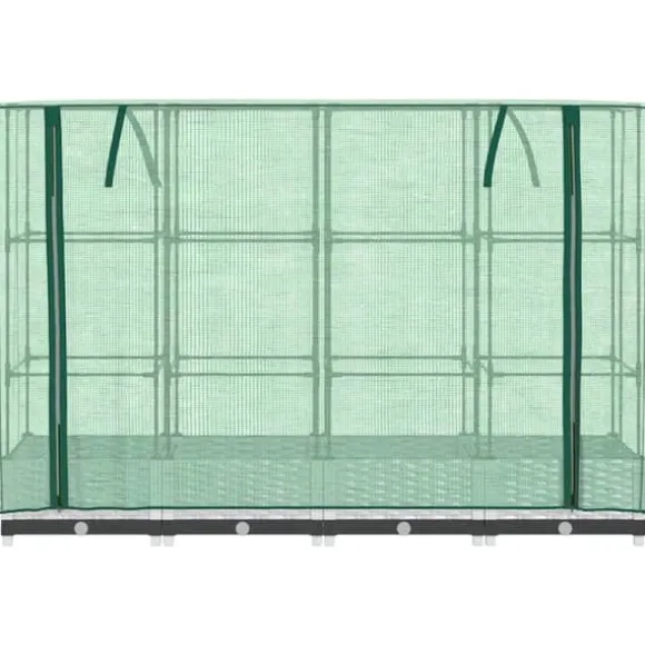 Højbed med drivhusovertræk - Robuste planter i rattan-look | Størrelse: 160x40x123 cm