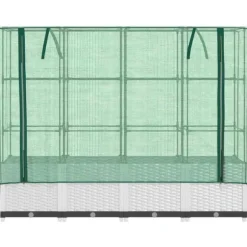 Højbed med drivhusovertræk i rattan-look - Plads til planter | Størrelse: 160x40x138 cm