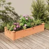 Højbed med foring i massivt fyrretræ - Plantekasse | Størrelse: 120x45x25 cm | Farve: Brun