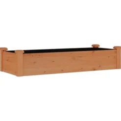 Højbed med foring i massivt fyrretræ - Plantekasse | Størrelse: 120x45x25 cm | Farve: Brun