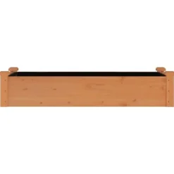 Højbed med foring i massivt fyrretræ - Plantekasse | Størrelse: 120x45x25 cm | Farve: Brun