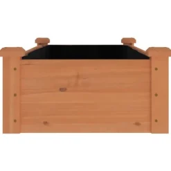 Højbed med foring i massivt fyrretræ - Plantekasse | Størrelse: 120x45x25 cm | Farve: Brun