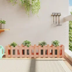 Højbed med stakitdesign - Plantebed i massivt douglasgran | Størrelse: 150x30x30 cm