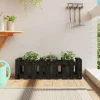 Højbed med stakitdesign - Plantebed i massivt fyrretræ | Størrelse: 100x30x30 cm | Farve: Sort