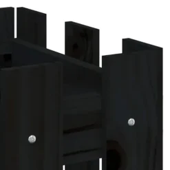 Højbed med stakitdesign - Plantebed i massivt fyrretræ | Størrelse: 100x30x30 cm | Farve: Sort