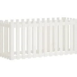 Højbed med stakitdesign i massivt fyrretræ | Størrelse: 150x50x70 cm | Farve: Hvid
