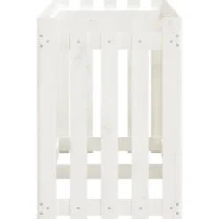 Højbed med stakitdesign i massivt fyrretræ | Størrelse: 150x50x70 cm | Farve: Hvid