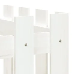 Højbed med stakitdesign i massivt fyrretræ | Størrelse: 150x50x70 cm | Farve: Hvid