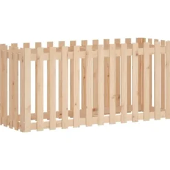 Højbed med stakitdesign i massivt fyrretræ | Størrelse: 150x50x70 cm