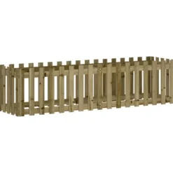 Højbed med stakitdesign i imprægneret fyrretræ | Størrelse: 200x50x50 cm