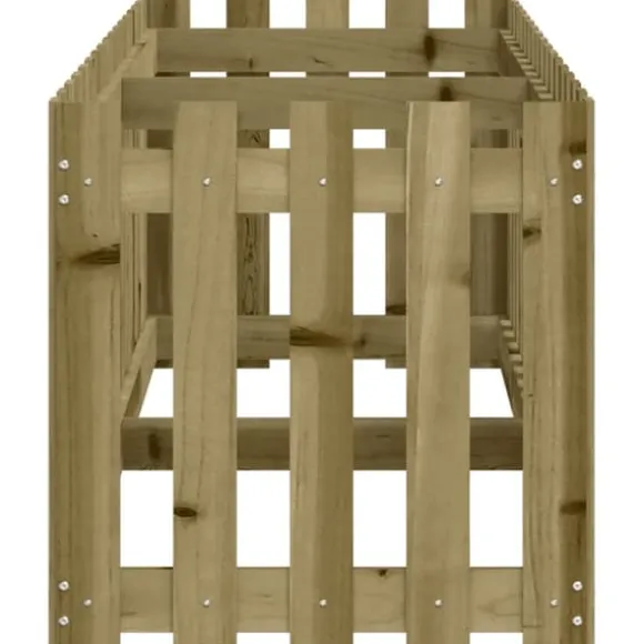 Højbed med stakitdesign i imprægneret fyrretræ | Størrelse: 200x50x50 cm